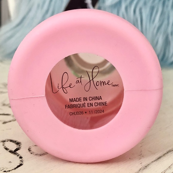 Glass Water Bottle, Bamboo Lid Screw Top W/Handle & Pink Silicone Sleeve, 20 oz - Picture 9 of 13